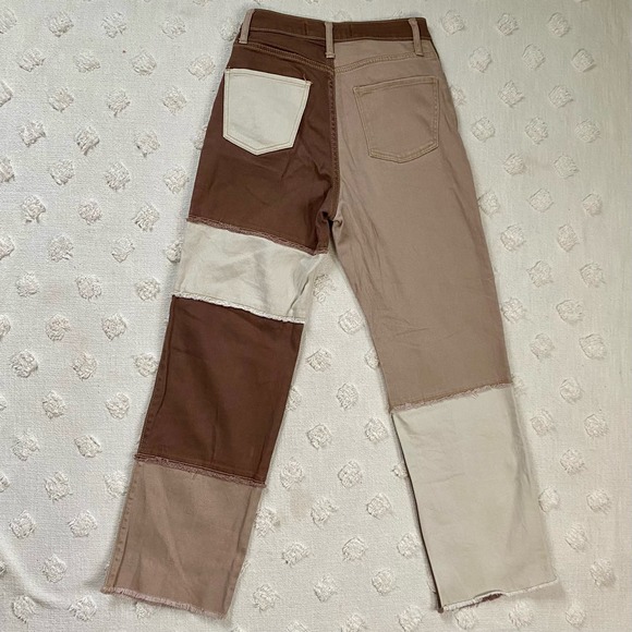 Hollister Ultra High Waisted Patched Denim Dad Jean Brown  Women’s Size 25 - Picture 5 of 9